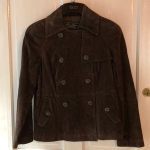 New Terry Lewis women’s brown suede coat Small